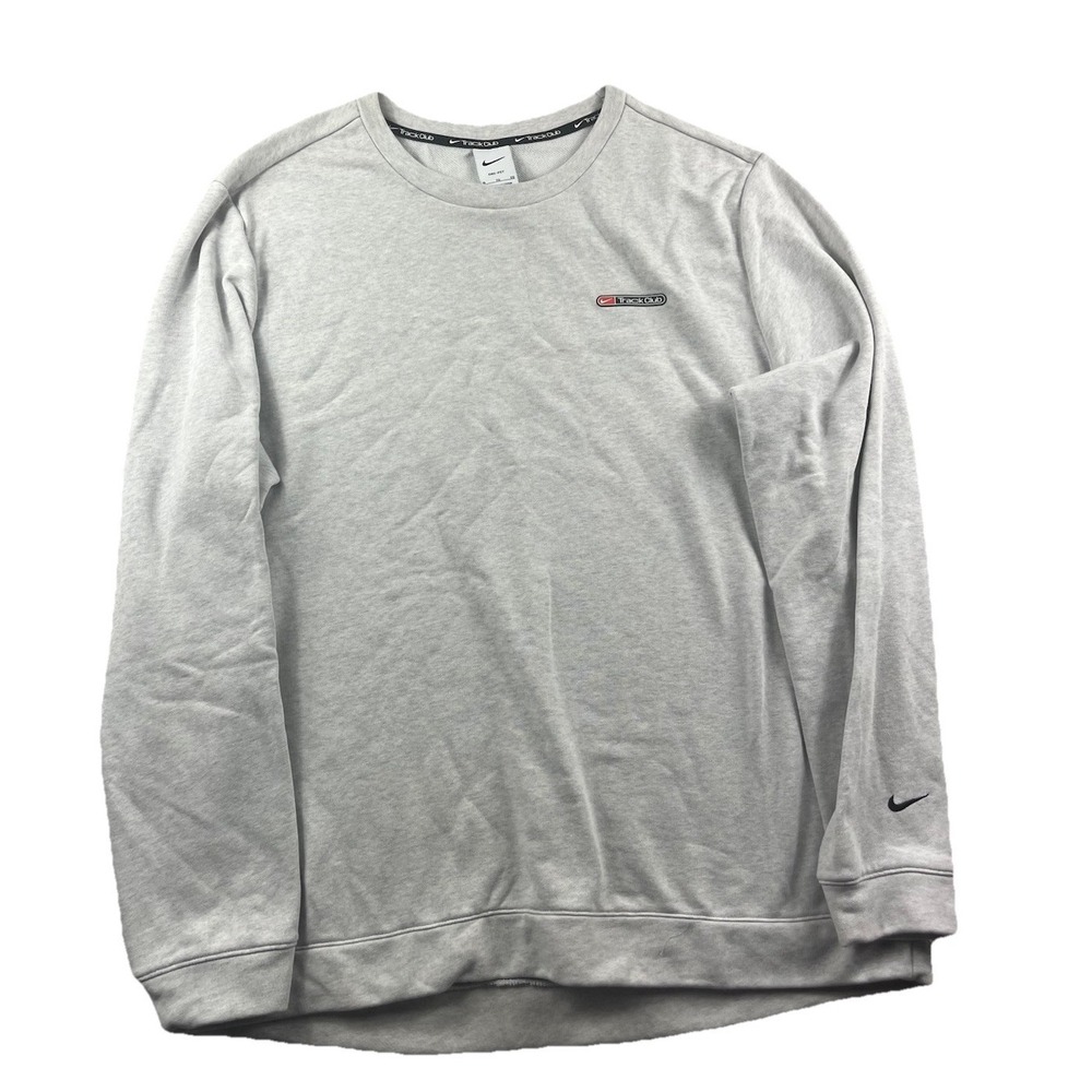 Nike Track Club Dri-FIT‎ Long Sleeve Grey Sweatshirt Pullover FB5508 Mens XL